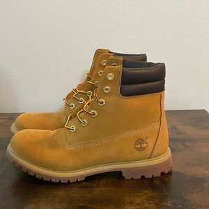 Timberland Ankle Boots Women's Size 9M Brown Leather Lace Up